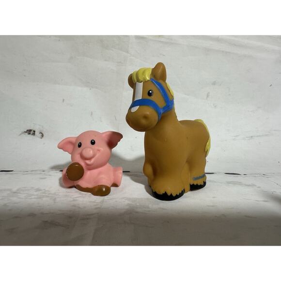 Fisher-Price Little People Farm Animal Figures Lot Of 2 Horse Pig - Picture 1 of 6
